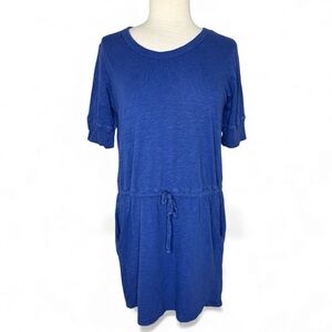 Left of Centre Blue Casual Women's Drawstring Dress Medium